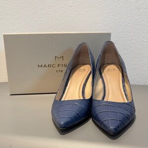Marc Fisher Quilted Blue Heels